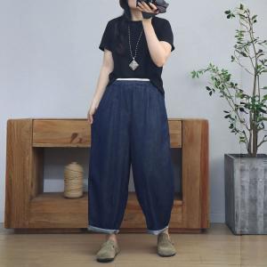 High Rise Loose Straight Leg Dark Wash Jeans