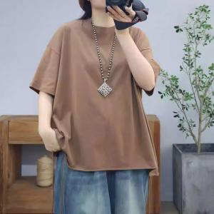 Casual Chic Cotton Oversized Tassel T-shirt