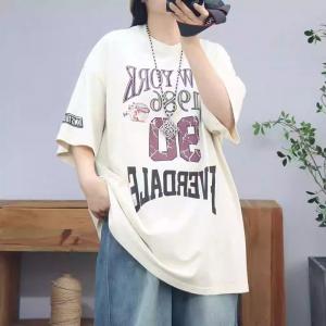 Oversized Letter Printed Cotton T-shirt Dress
