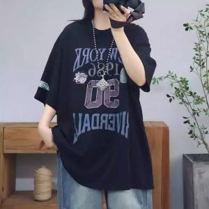 Oversized Letter Printed Cotton T-shirt Dress