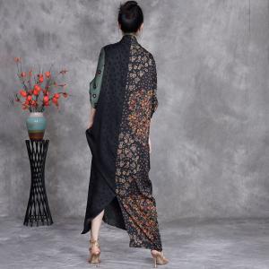 Designer Silk Front Cross Floral Maxi Dress
