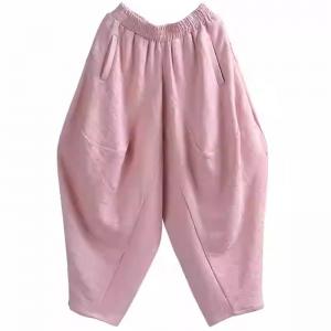 Designer Cotton Linen Jacquard Harem Pants