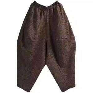 Designer Cotton Linen Jacquard Harem Pants