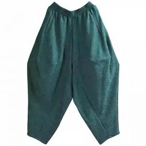 Designer Cotton Linen Jacquard Harem Pants