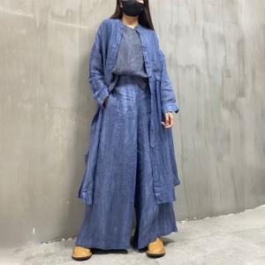 Two Front Pockets Linen Long Tunic Shacket