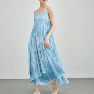 Beach Layering Asymmetrical Spray Dyeing Slip Dress