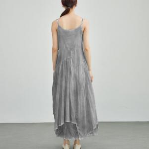 Beach Layering Asymmetrical Spray Dyeing Slip Dress