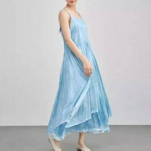 Beach Layering Asymmetrical Spray Dyeing Slip Dress