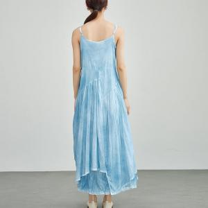 Beach Layering Asymmetrical Spray Dyeing Slip Dress