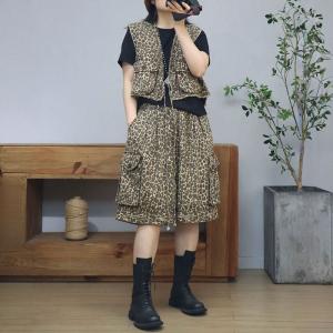 Cheetah Patterned Short Jacket with Wide Leg Shorts