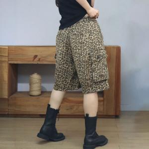 Cheetah Patterned Short Jacket with Wide Leg Shorts