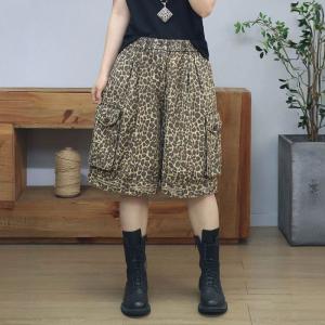 Cheetah Patterned Short Jacket with Wide Leg Shorts