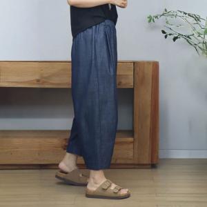 Summer Elastic Waist Cotton Baggy Dark Wash Jeans