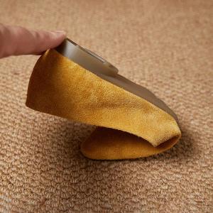 Pointed Toe Cowhide Suede Elegant Teacher Work Flats