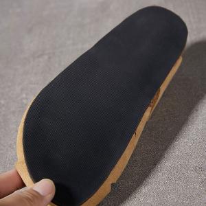 Hollow Out Buckle Suede Leather Casual Slippers