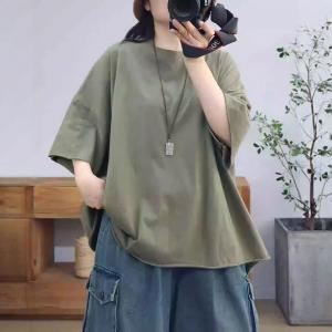 Half Sleeves Cotton Oversized Plain T-shirt