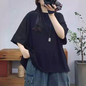 Half Sleeves Cotton Oversized Plain T-shirt