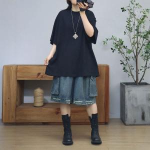 Solid Colors Midi Cotton Casual T-shirt