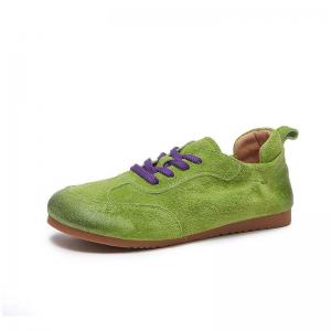 90s Fashion Pop Color Suede Flat Sneakers