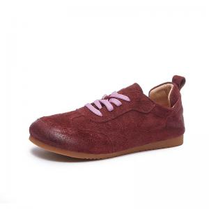 90s Fashion Pop Color Suede Flat Sneakers