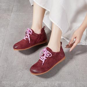 90s Fashion Pop Color Suede Flat Sneakers