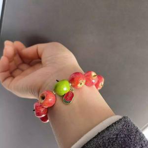 Cartoon Red Apple Beaded Bracelet Versatile Accessory Birthday Gift