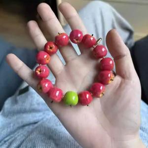 Cartoon Red Apple Beaded Bracelet Versatile Accessory Birthday Gift