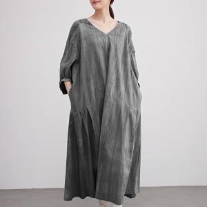 Sand Wash Linen Plus Size Zen Style Dress
