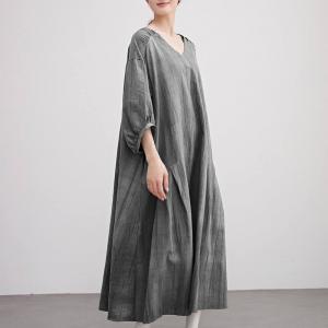 Sand Wash Linen Plus Size Zen Style Dress