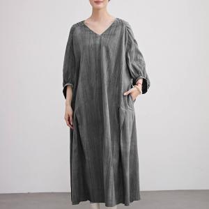 Sand Wash Linen Plus Size Zen Style Dress