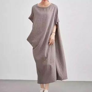 Summer Plus Size Pleated Modest Cocoon Dress