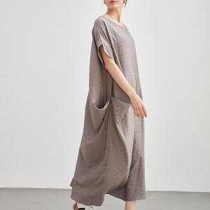 Summer Plus Size Pleated Modest Cocoon Dress