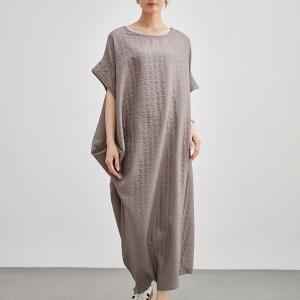 Summer Plus Size Pleated Modest Cocoon Dress