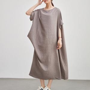 Summer Plus Size Pleated Modest Cocoon Dress