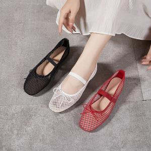Lovely Bowknot Mesh Ballet Flats