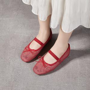 Lovely Bowknot Mesh Ballet Flats