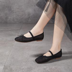Lovely Bowknot Mesh Ballet Flats
