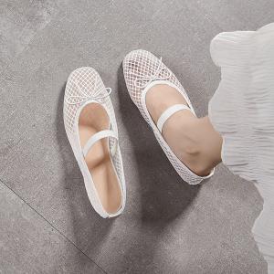 Lovely Bowknot Mesh Ballet Flats
