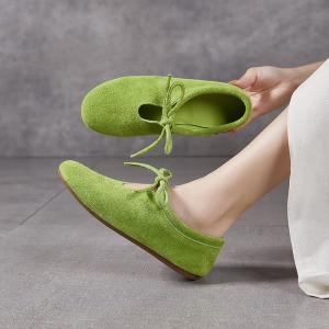 Suede Leather Bowknot Unisex Lolita Flats