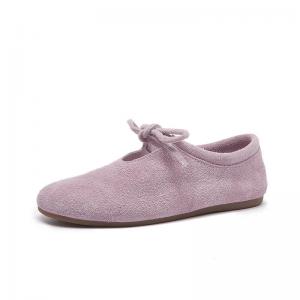 Suede Leather Bowknot Unisex Lolita Flats
