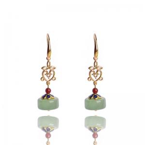 Ethnic Vintage Aventurine Qipao Earrings