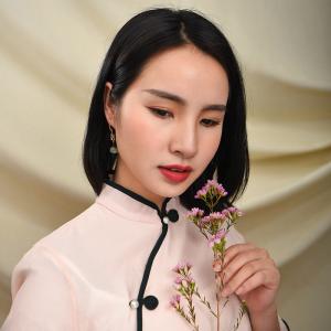 Ethnic Vintage Aventurine Qipao Earrings