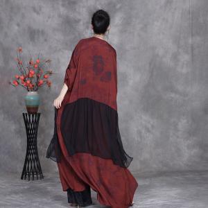 Chinese Frog Buttons Silk Patchwork Ethnic Cardigan