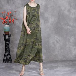 Mom Style Silk Summer Vest Dress