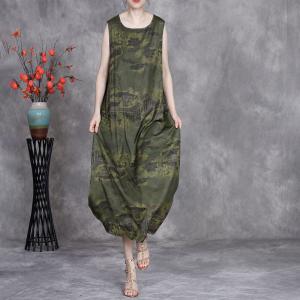 Mom Style Silk Summer Vest Dress