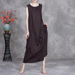 Mom Style Silk Summer Vest Dress