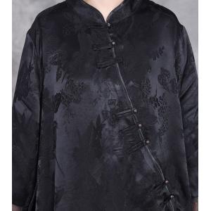 Modest Fashion Black Jacquard Tunic with Silk Pants