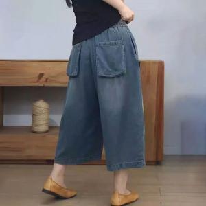 Cute Cartoon Wide Leg Midi Jeans