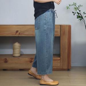 Casual Ladies Stone Wash Straight Leg Jeans