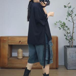 Loose-Fit Cotton Tassels Oversized T-shirt